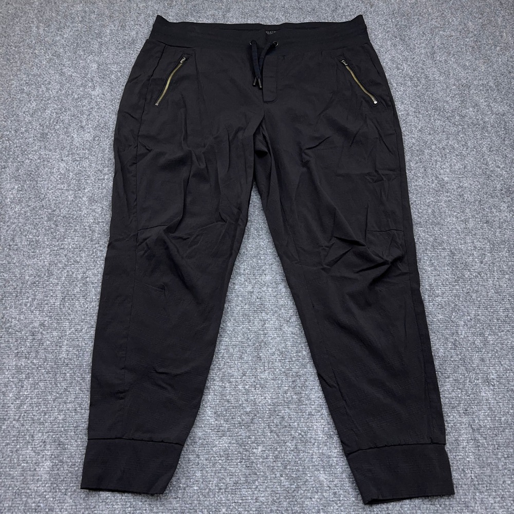 Athleta Trekkie North Jogger Women's 14 Black Ripstop Stretch Drawstring Hiking